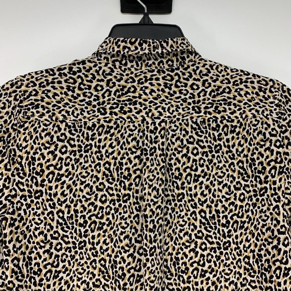 J.Crew Top Leopard Print 100% Silk Button Down Long Sleeve - Picture 11 of 13